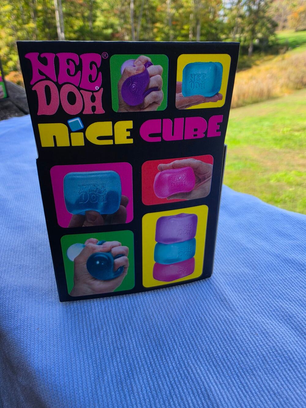Schylling NeeDoh Nice Cube Blue Super Solid Squish New